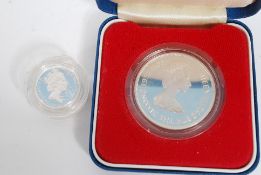 Silver proof coins, comprising of Falkland Islands Fifty Pence piece and a silver proof Piedfort