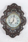 A late 19th century French large hanging comtoise wall clock having a spring driven movement