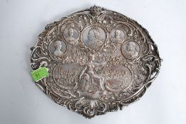 A Victorian Queen Victoria, 60th anniversary coronation 1837 - 1897 unusual silver plated dish. RD