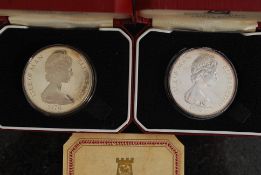 Two silver proof coins to include Isle Of Man Centennial of Horsetram 1976 and bicentennial of