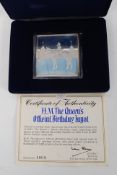 A Danbury Mint 1977 Queens Birthday Parade Silver Ingot, in case with literature.
