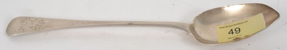 An early 19th century hallmarked silver table spoon by Joseph Hicks, 1825.50g