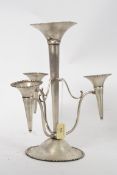 A hallmarked silver table epergne vase with three removable silver vases connected to one larger