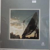 A retro 1980`s framed and glazed photo of a Sattellite for Mercury Communication. 30cmsx 29cms