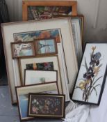 A large collection of pictures and prints to include oils etc
