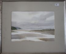 A watercolour painting of a seascape / estuary. Measures 27cms x 40cms