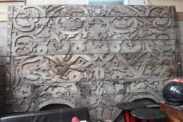 A 19th century? large / huge impressive sectional Chinese / Balinese carved temple wood carving