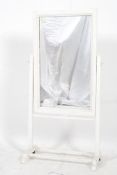 A painted shabby chic cheval dressing mirror of small proportions