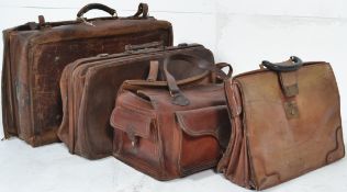 A  good collection of vintage Leather suitcases / attache cases etc. To also include a good