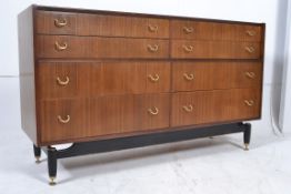 A retro 1960`s  G Plan E Gomme eight drawer twin chest of drawers / sideboard. Complete with