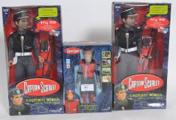 Two Carlton Captain Scarlet 12`` dolls / figures, along with a Captain Scarlet torch.