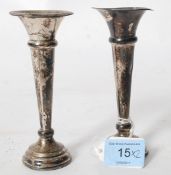 A pair of Victorian miniature silver hallmarked candlesticks by James Deakin & Sons / William Deakin