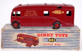 An original 1950's Dinky 981 diecast Paardenwagen Horse Box - in original box.