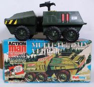 ACTION MAN: An original vintage Palitoy Action Man Multi terrain Vehicle, with gun and decals. In