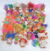 TROLLS: A large collection of retro / vintage Troll dolls / figures - each with vibrant hairstyles