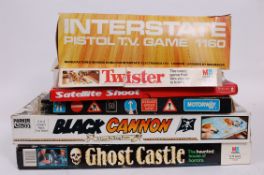 BOARD GAMES: A selection of games including INTERSTATE PISTOL TV GAME 1160, Satellite shoot ,