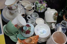 A collection of assorted china wares to include commerative, staffordshire etc ( see illustration )