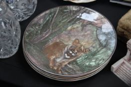 A set of 3 Royal Doulton collectors plates from the African series to include Lioness African Game