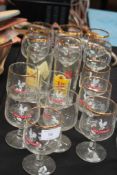 A collection of vintage 1960`s pub glasses  to include C&C goblets, John Courage, Haig Whisky and