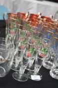 A collection of vintage 1960`s pub glasses - Cherry B flutes  complete with notation