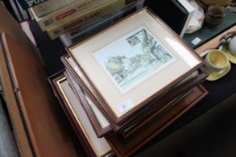 A collection of framed and glazed prints and paintings to include pubs,country scenes etc