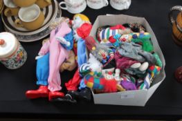 A collection of assorted clown doll type puppets etc ( see illustration )