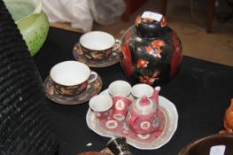 A collection of Chinese ceramics to include minature tea service, ginger jar, cups, saucers etc