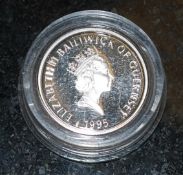 COINS: A Guernsey £1 1995 silver proof coin