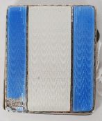 A hallmarked silver and enamel cigarette case of Birmingham date letter K by JG Ltd
