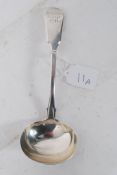 A Georgian silver 1799 hallmarked silver ladel spoon with engraving to top.  Weight 62 grams
