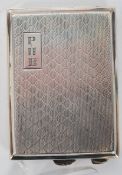 A hallmarked silver cigarette case  by WTT & Co, date letter J, Birmingham.  Weight 36 grams