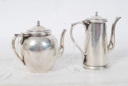 A silver match holder vesta in the form of kettle complete with striker to base. Together with a