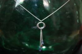 9 ct white gold earings with iolite drop pendant to match lot 44