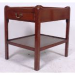 A good antique Georgian style solid mahogany tray top bedside table / side table. Raised on