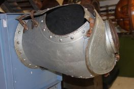 A 20th century suit of armour breast plate and collar