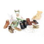 A good and varied collection of assorted vintage miniature shoes - including good Edwardian