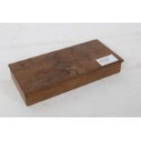 A 19th century brass beam oak cased pair of pocket scales complete in case with weights