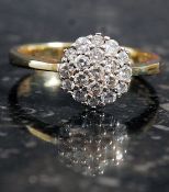 15ct white gold diamond cluster ring