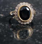 Antique yellow gold sapphire and diamond