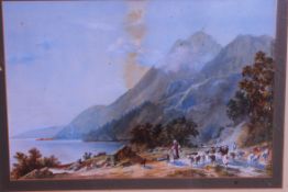 A 19th century watercolour painting  bei