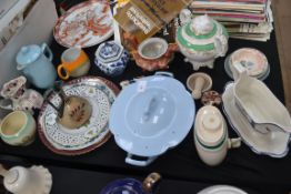 An assortment of china jugs and plates