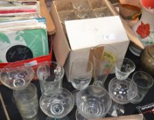 An assortment of glassware some boxed