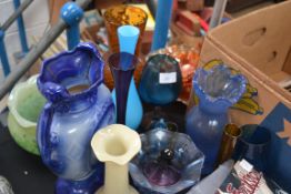 A selection of glass vases and bowls