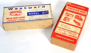 A vintage Westward 4mm scale cast white metal model kit of a Royal Blue Coach Bristol ECW LS