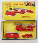 Dinky Supertoys 957 Giftset - Fire Service set - comprising 3 models - Turntable Fire Escape 956,
