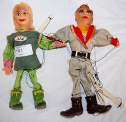 GERRY ANDERSON: Two 1960's Gerry Anderson Fireball XL5 children's toy plastic puppets. One being