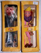 Two vintage 1950's / 1960's Pelham Puppets - Mitzi and Schoolmaster, SS & SM. Both in original