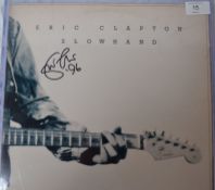 AUTOGRAPHS: ERIC CLAPTON: Vintage vinyl ` Slow Hand ` record LP, 1977 RSO Records, 1-3030, bearing