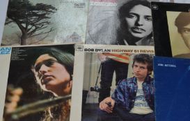 A collection of folk music LP`s to include Joan Baez x 3, Joni Mitchell x2, Leonard Cohen, Bob