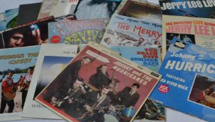 RECORDS: A collection of vinyl record LP`s to include Jerry Lee Lewis, The Beach Boys, Johnny & The